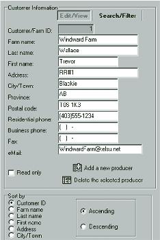 Producer and Operation Information In this window provide the name, address contact information for the operation and or producer (Figure 7.2.1).