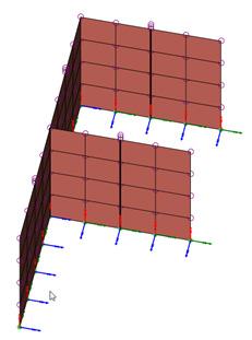 The wall panels are completely disconnected from each other, this model will not resist lateral load in anything like the same way.