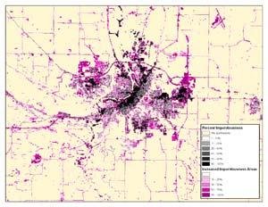 Urban Population growth in the suburbs The Minnesota Population Change map (at right) shows Minnesota s population change from 1990-2007.