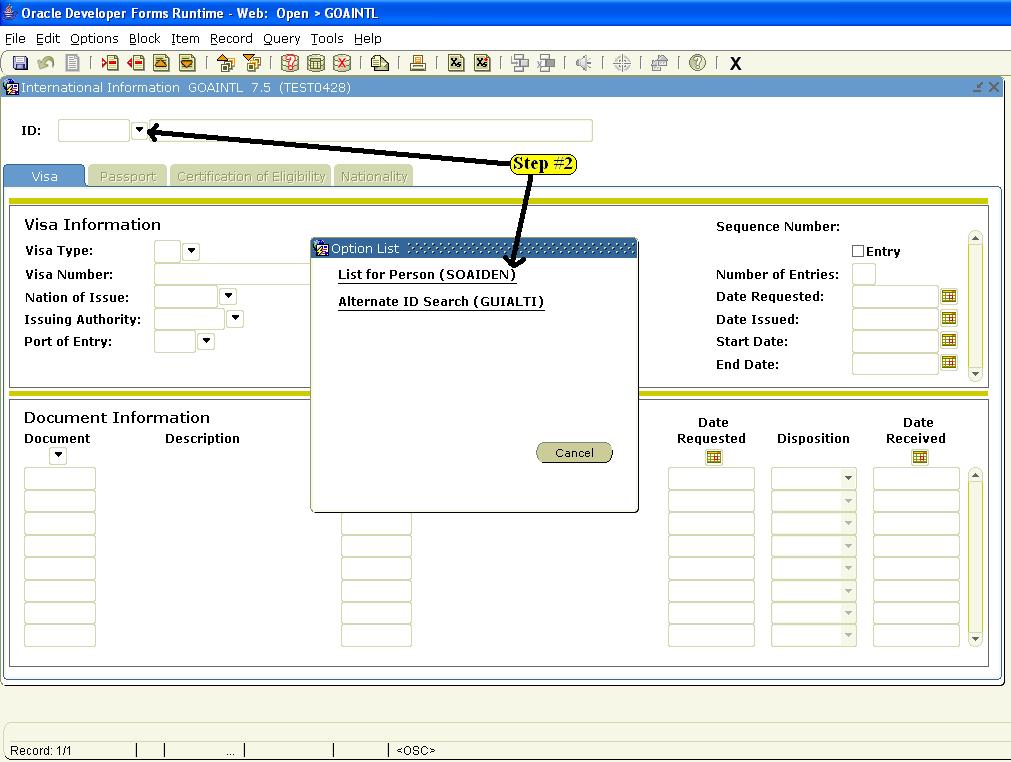 2. In the ID field, enter the person s ID (CXXXXXXXX) or click the drop down arrow and