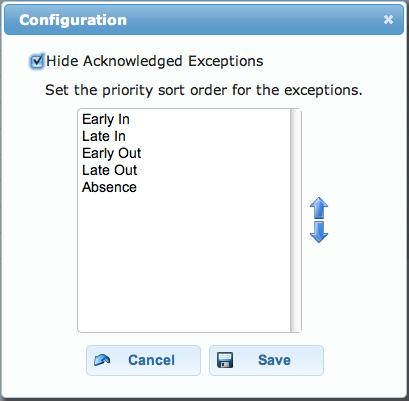Configuring the Exceptions Screen Each manager is different in how they manage their employees.