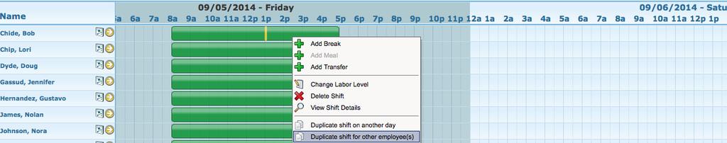 3. Select the day where the schedule should be copied. NOTE: The current date will appear in a gray box while the date to be copied to will show as a blue box. 4. Click the Save button.