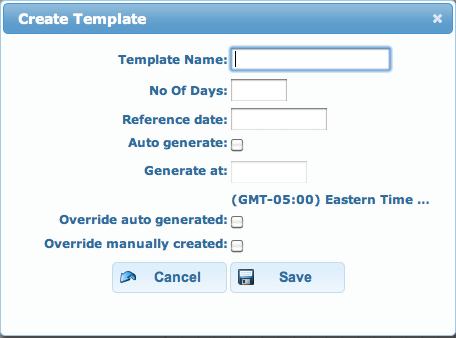 Creating a New Template 1. Click on the Add New Template Button in the Template List section, the Create Template Screen will appear as pictured below. Figure 161 2.