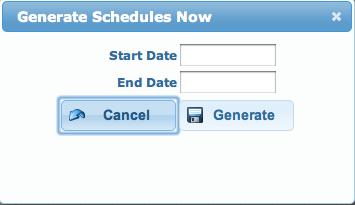 Generating Schedules Once a schedule is created and assigned to the employees it must be generated. This can be done in one of two ways.