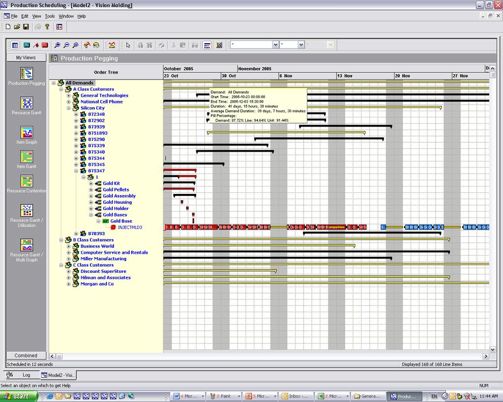 Production Scheduling Integration Description Major Features: Provides the ability to create a Production