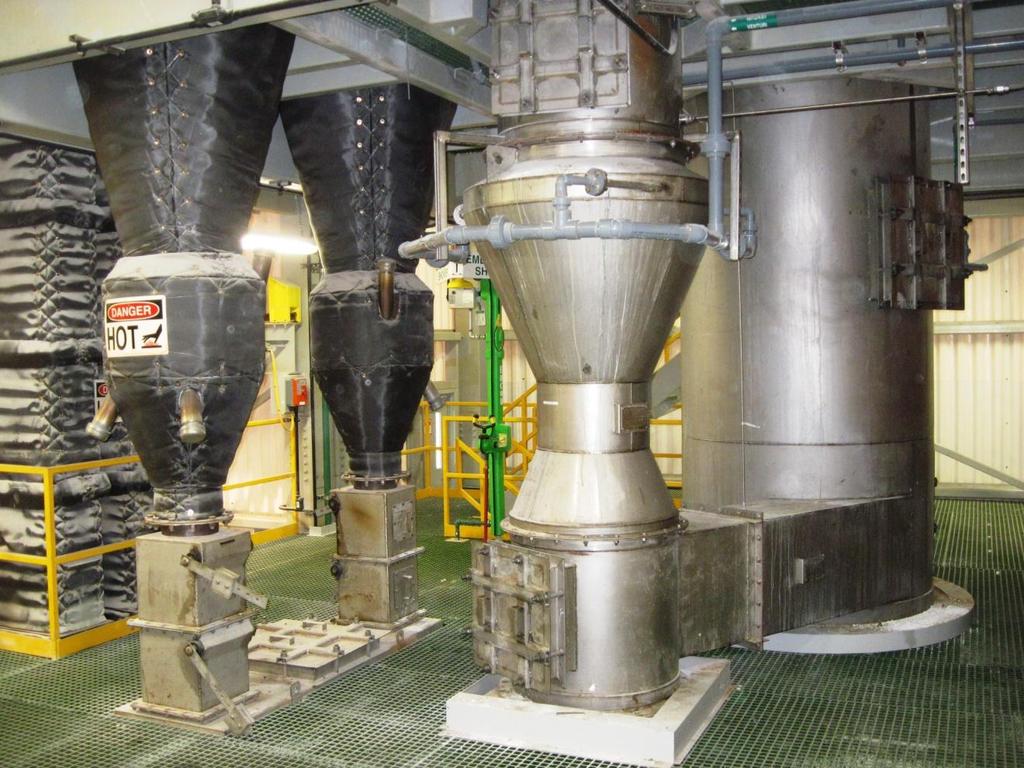 High temperature Cyclonic Separators and Venturi Scrubber on Zirconium Oxide Furnace EnviroEnergy Solutions have designed and fabricated