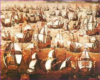 Philip II Attacks England Philip creates an armada,, or huge group of ships, to carry an invasion force to England.