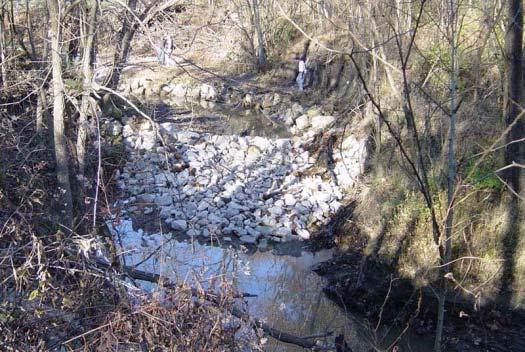 3. RIPRAP CHECK STRUCTURES (IN-STREAM GRADE CONTROL) Riprap check structures (also called check dams) are ramps or low weirs with aprons made from riprap or small boulders.