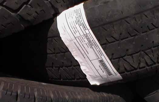 Labels get printed out with: Adjustment Number Tire