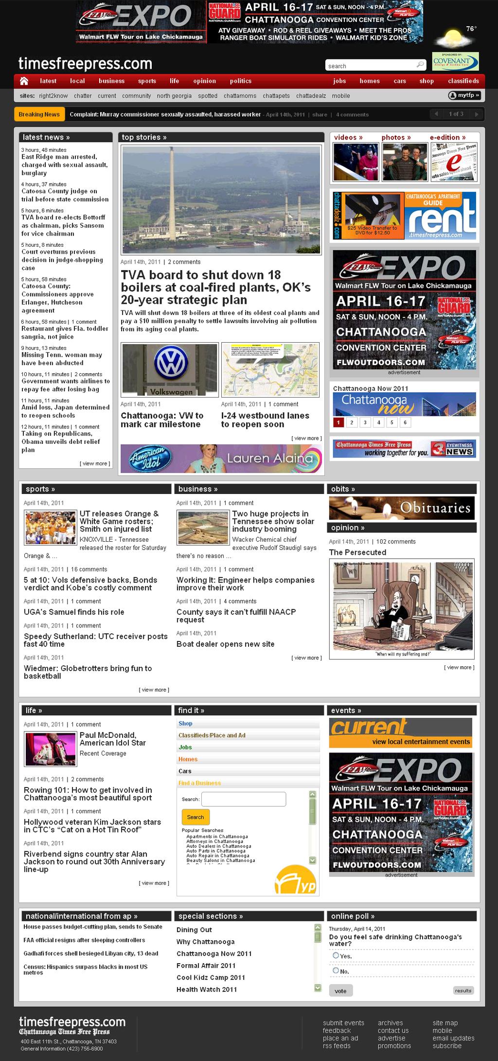 executive summary The Chattanooga Times Free Press website and mobile editions have evolved into a true online experience, allowing the user to interact and immerse themselves in Breaking news Video