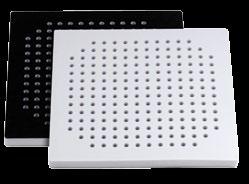 A perforated, 40mm thick panel gives the same results as a 70 mm thick standard panel. This is because in addition to increasing the surface absorption, it also works as a sound trap.