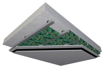 Insulation Solutions 2. Efficient Solution 3 of 4 Ceiling Sound insulation reinforcement on the ceiling of the room.