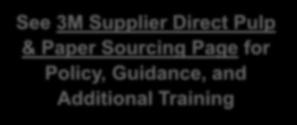 3M Pulp & Paper Sourcing Policy Applies to 3M Direct Suppliers (Tier 1), flowing upstream Additional expectations beyond minimum legal harvesting and other regulatory requirements Applies to special