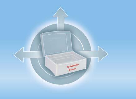 Cost-effective and eco-friendly Efficient handling of the 96-tip trays, reduced packaging and storage space in the Tip