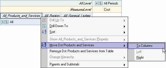 108 Analyzing OLAP Cubes Chapter 15 To do this, right-click All_Products_and_Services and select Move Dst Products and
