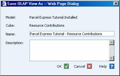 112 Analyzing OLAP Cubes Chapter 15 Save an OLAP view 1 Select OLAP > Save View As. You see the Save OLAP View As dialog box.