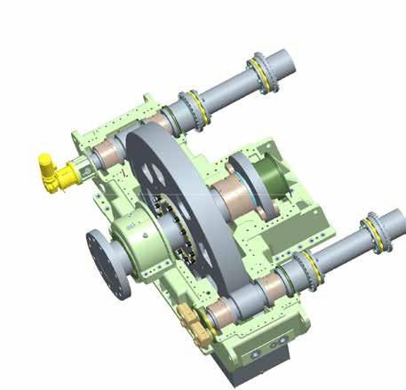 NDSH: double the value Double input/single output single stage Turning device Pinion shaft Flexible coupling Thrust bearing NDSH are single-stage marine reduction gear units with two input and one