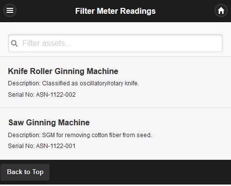 Updating Meter Readings Choosing Update Meter Readings from the Main Menu yields the filter view of all meters requiring updating.