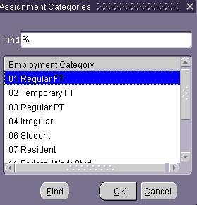 edu/humanresources/home/policies/handbook Note: When either the 06 Student or 11 Work Study Student assignment categories is selected, return to the Person Data Form