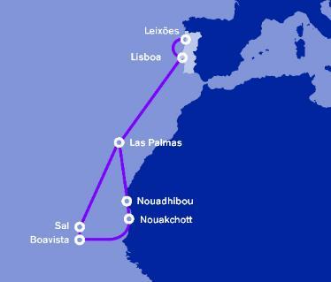 Las Palmas/Cabo Verde-Las Palmas/Mauritania: Africa & Barlavento Expresso West Africa/Cabo Verde Via Las Palmas Schedule: Tarragona (0) - Mindelo (12)