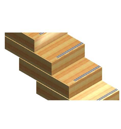 LTTR-4 Laminated timber tread with embedded support plate and