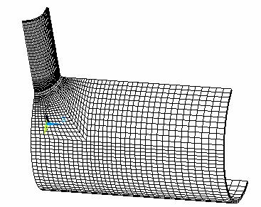 Fig. 4 Finite Element Model of Test Vessel Material Properties Analogous material properties are employed to correlate the results of the finite element analysis with those of the experimental test