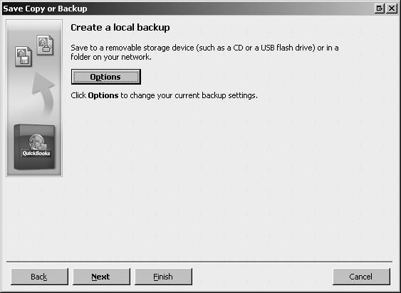 2 3 Full Backup For a full backup, choose Backup copy, and click
