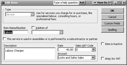Service and Non-Stock Items The example below shows you how to enter a service item. It s the same process for adding a non-stock item (not shown). 1.
