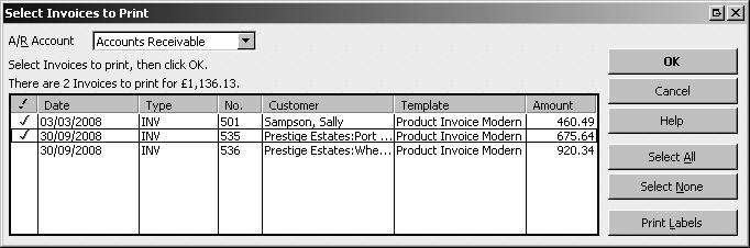 3. If you wish, you can select a different invoice template. For the sale of a product, for instance, you can choose a product invoice.