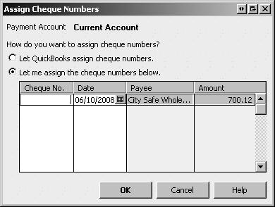 Select the bills to pay (3). Bills with a tick will be paid. Choose the payment method (4), in this example Cheque.