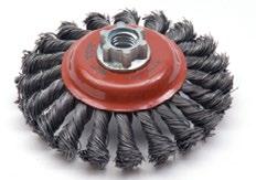 Wire Brushes Crimped Wire Cup Brushes Highly flexible Heavy wire fill Red color-coded for Steel Fast cutting For light- to medium-duty brushing applications on flat or irregular surfaces, and bevel