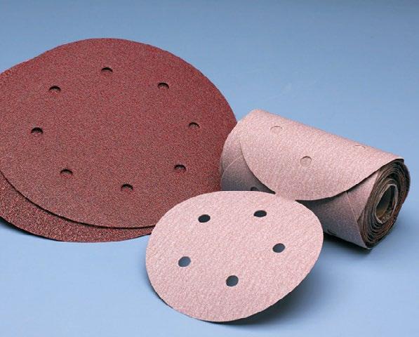 Vacuum Stick-On Paper Discs COATED ABRASIVES 18 Premier Red Aluminum Oxide Dri-Lube Resin Paper Open Vacuum Stick-On P-graded, heat-treated, aluminum oxide abrasive Full resin bond system Unique
