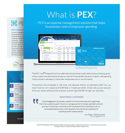 PEX is Here to Help PEX Card, a prepaid business expense solution, takes the hassle out of enforcing expense management policy.