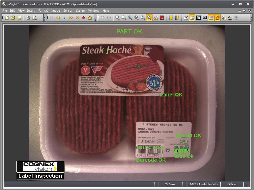 Figure 4. Machine vision for verifying correct labeling on a meat product.