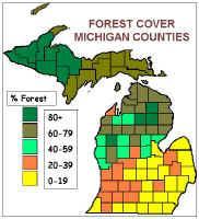 Michigan Forests Michigan has the fifth