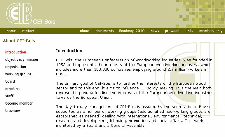 European Confederation of woodworking