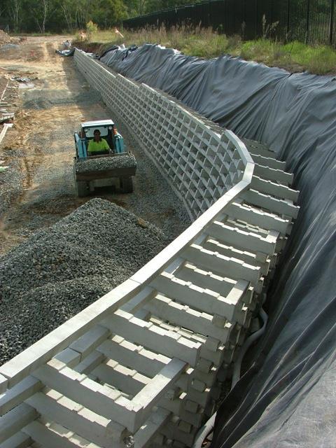 Types of Retaining Walls Crib Wall Interlocking individual boxes made from timber or precast concrete