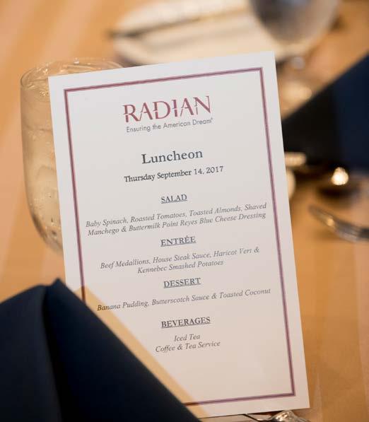 LUNCHEON Member Rate $8,500 Non-Member Rate $9,000 You will be the taste of the afternoon by sponsoring our luncheon, which provides a wonderful networking opportunities for all of the attendees.