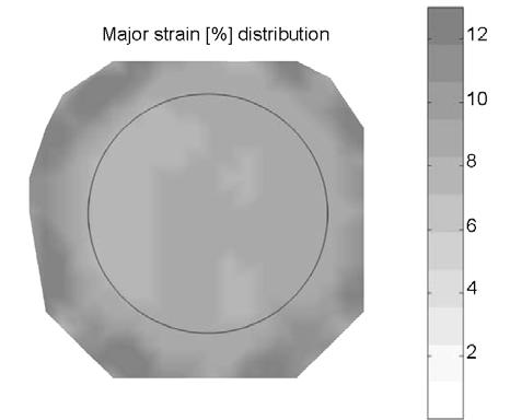 Quantification of strain-induced collagen architecture Figure 2.3: Representative two-dimensional strain (%) distribution of the Bioflex flexible membrane with the use of a 7.