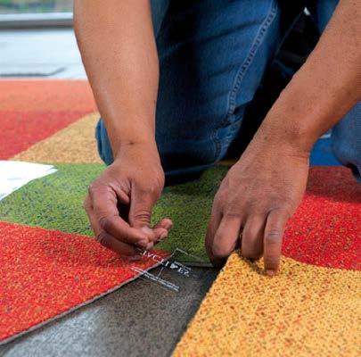 installation method. Carpet tile does not require a foam cushion underlayment used in traditional broadloom carpet installations.