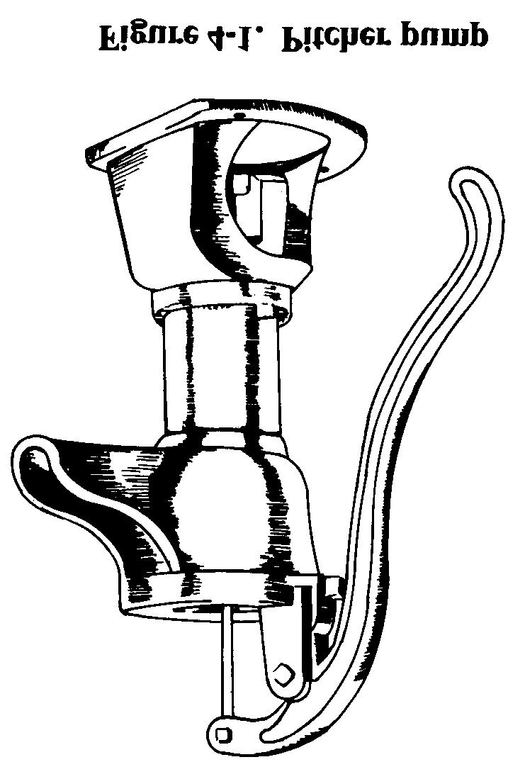 a. Pitcher Pump. This is a surface-mounted, reciprocating or single-acting piston pump (Figure 4-1).