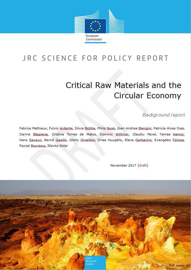JRC background report JRC background report also to be published in December Looking