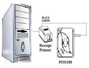 POS108 Printer Alarm option The POS108 can also sound and electronic buzzer at the end of a printed receipt.