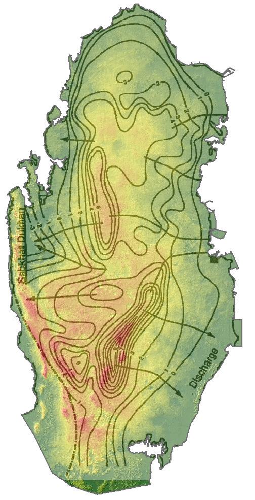 Figure 5. Groundwater level contours in 1985. Figure 6. Groundwater level contours in 1980.