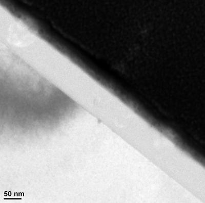 metal TEM of breakdown site with 25nm Ti EDS shows