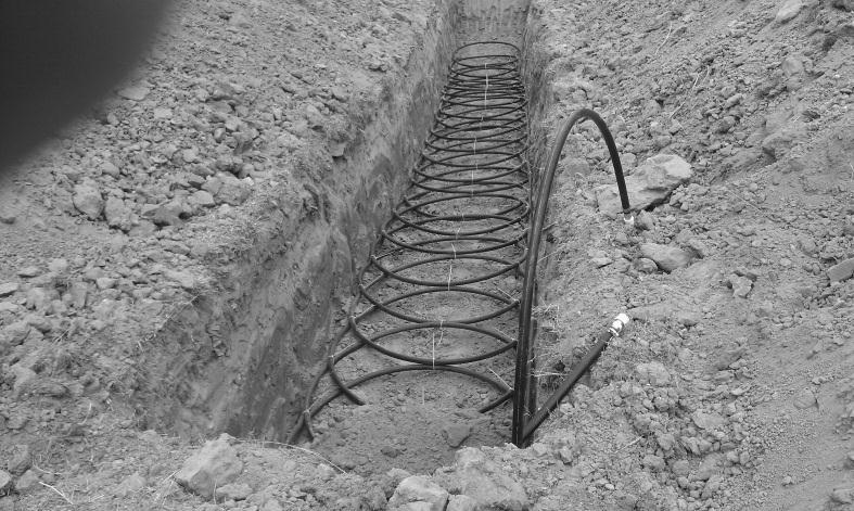 feet of pipe for each square foot of trench as opposed to the longer straight pipe system which would have one linear foot of pipe for each square foot of trench.