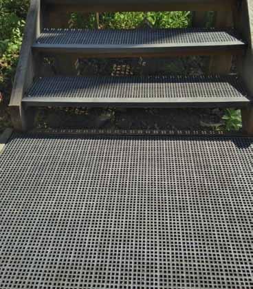 SC-R, FRP stair treads and platforms are light weight, but have