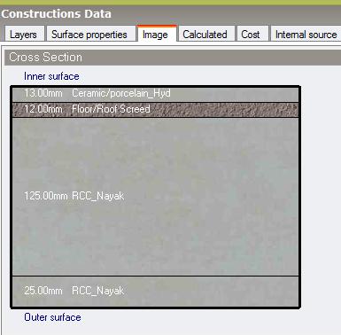Design Builder Internal floor slab construction Inner surface (zone above the floor) 4 3 Outer surface (zone below the floor) 2 Construction is defined layer by layer