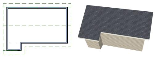 Use the Extend Slope Downward roof directive to allow the roof over a bumpout to extend