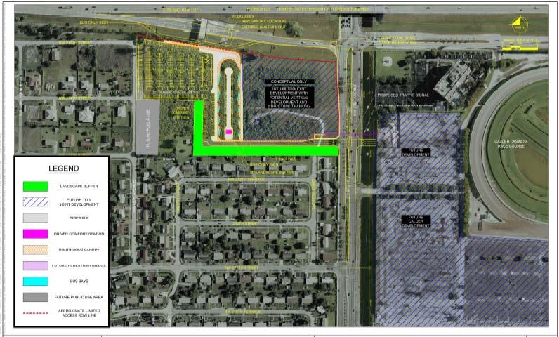 the Florida Department of Transportation (FDOT). Up to 350 parking spaces are proposed for this facility which would serve the northern most station for new premium transit service in the corridor.
